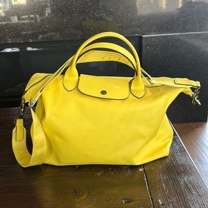 Long Champ travel bag yellow leather